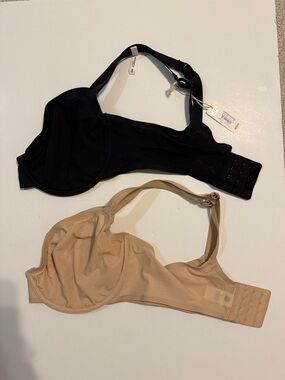 aerie Two-Pack Underwire Bras in Black and Nude size 40D